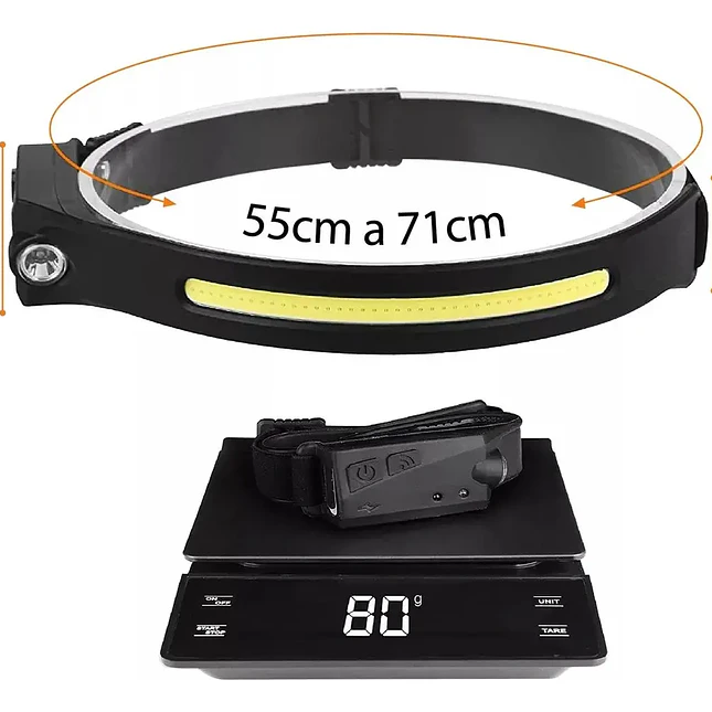 Banda para Cabeza LED Recargable con Sensor 3