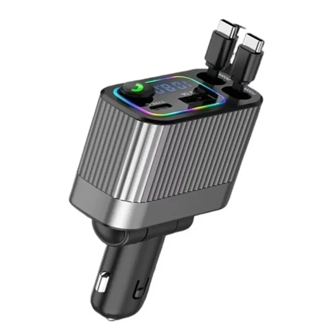 Cargador Retráctil para Auto 4 en 1 120W 1