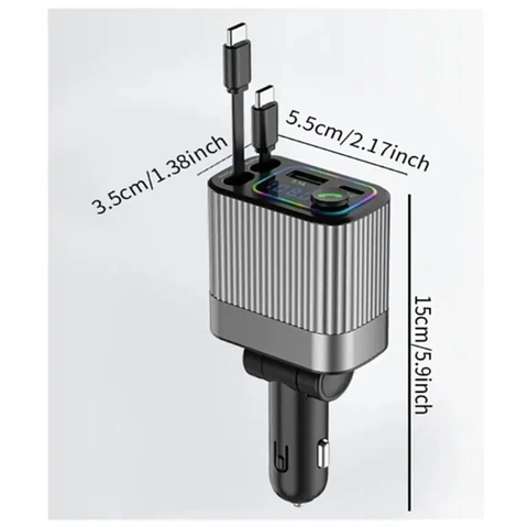 Cargador Retráctil para Auto 4 en 1 120W