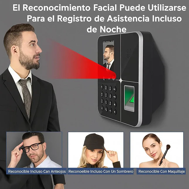 Máquina de Control de Asistencia Biométrica Facial y Huella 4