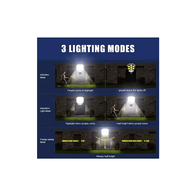 Lámpara Solar LED Giratoria con Sensor de Movimiento 4