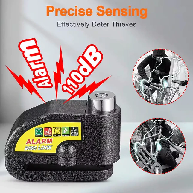 Candado de Disco con Alarma Tchipie para Moto y Bicicleta 2