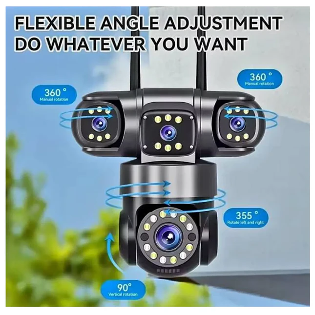 Cámara de Seguridad Exterior WiFi YMS4 4 Lentes 3
