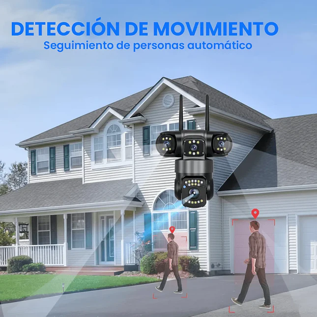 Cámara de Seguridad Exterior WiFi YMS4 4 Lentes 5