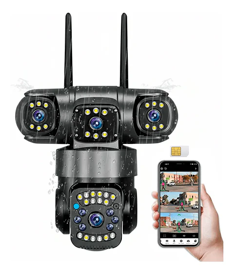 Cámara de Seguridad Exterior WiFi YMS4 4 Lentes
