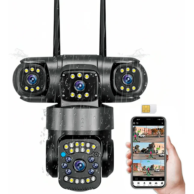 Cámara de Seguridad Exterior WiFi YMS4 4 Lentes 1