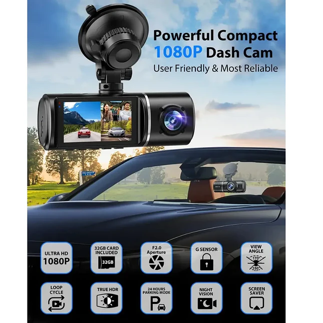 Cámara DVR para Carro 3 Lentes Full HD 3