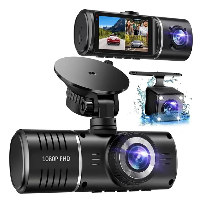 Cámara DVR para Carro 3 Lentes Full HD 1