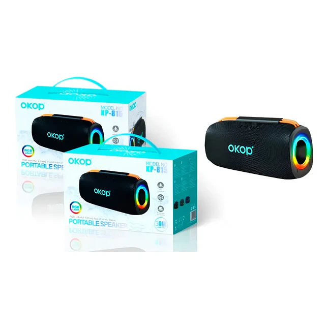 Parlante Portátil Okop KP-815 Bluetooth 10W con Luces LED 1