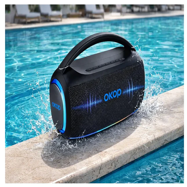 Parlante Portátil Okop KP-804 Bluetooth 10W con Luces LED 5