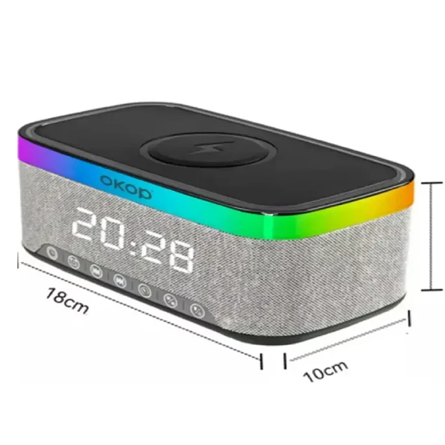 Parlante Portátil Okop KP-559 Bluetooth 10W con Luces LED 3