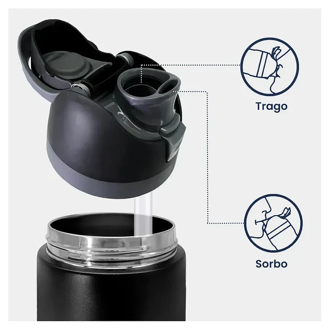 Termo Deportivo FreeSip 1000 ml de Acero Inoxidable 7