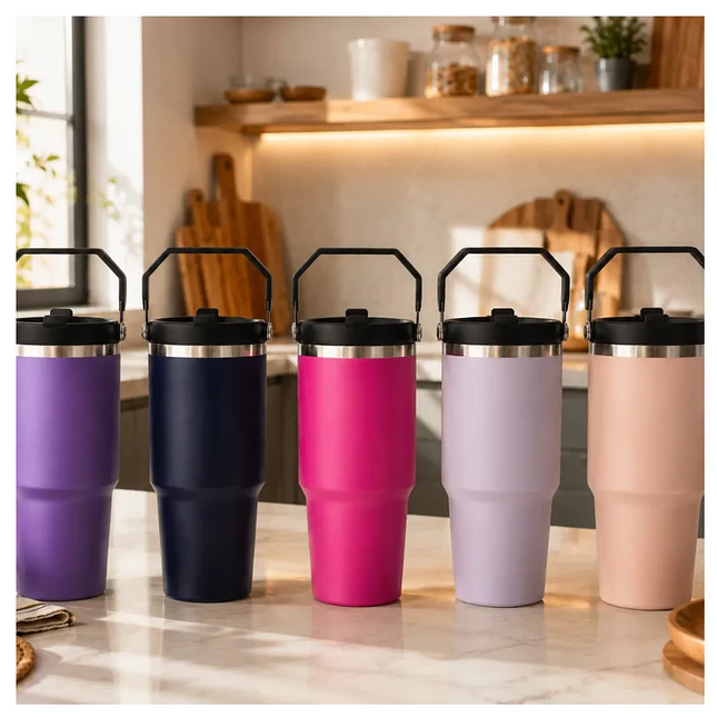 Termo Tumbler Metálico 900 ml con Pitillo 1