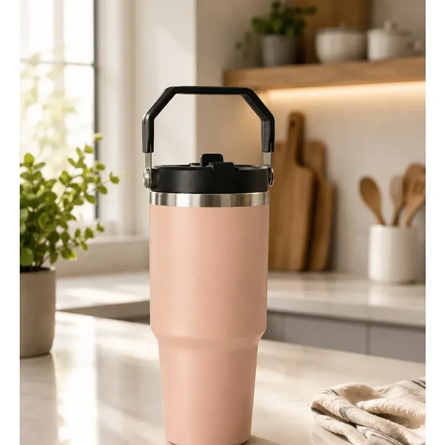 Termo Tumbler Metálico 900 ml con Pitillo 4