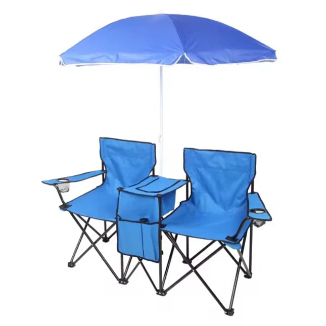 Set de Camping Plegable con Mesa, 2 Sillas y Sombrilla 3