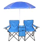Set de Camping Plegable con Mesa, 2 Sillas y Sombrilla - Miniatura 1