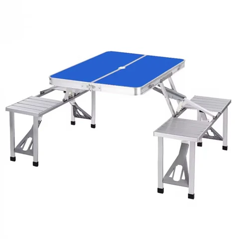Mesa de Camping Plegable con 4 Asientos