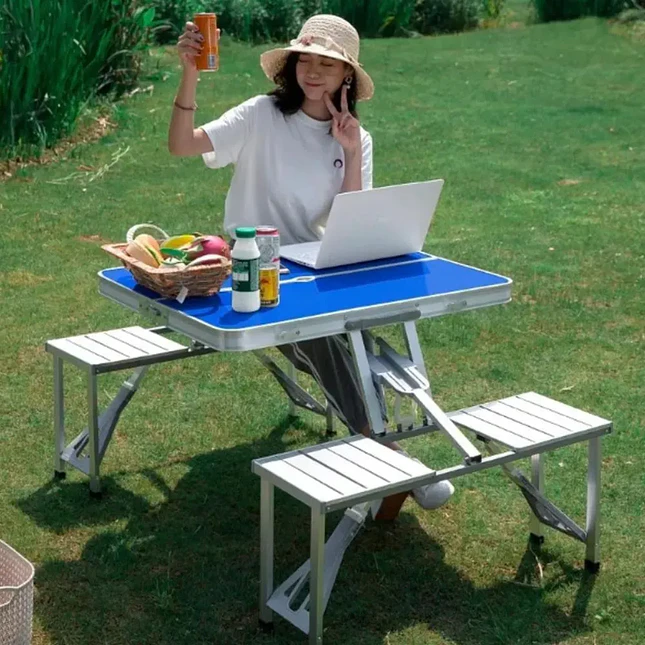 Mesa de Camping Plegable con 4 Asientos 3