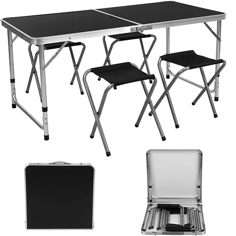 Mesa Plegable para Camping con 4 Sillas