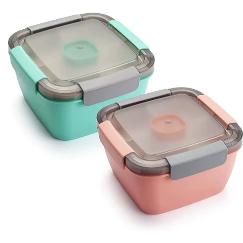 Portacomidas de 2 Niveles 18 × 9,5 cm con Cubiertos