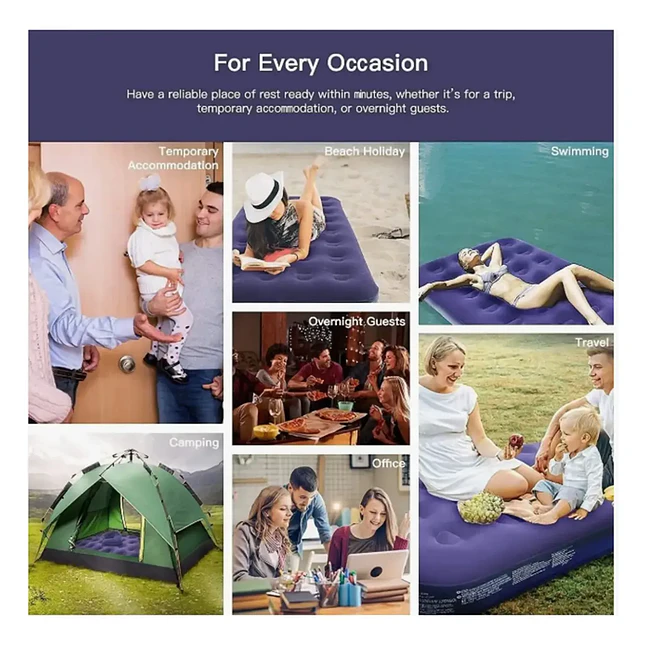Colchón Inflable Doble 2 Plazas 190 × 150 × 20 cm 3
