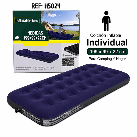 Colchón Inflable Individual 199 × 99 × 22 cm