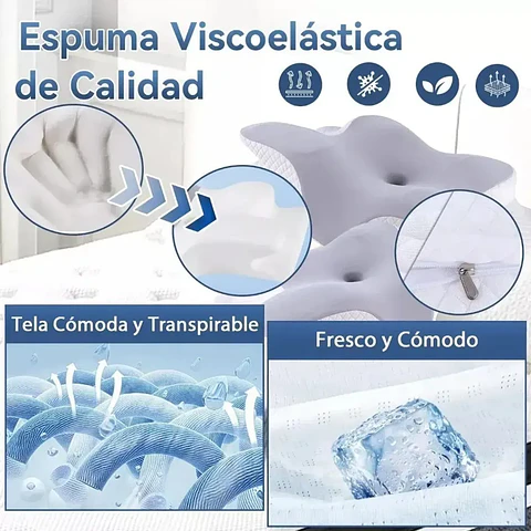 Almohada Cervical Ergonómica Memory Foam 60 × 40 cm