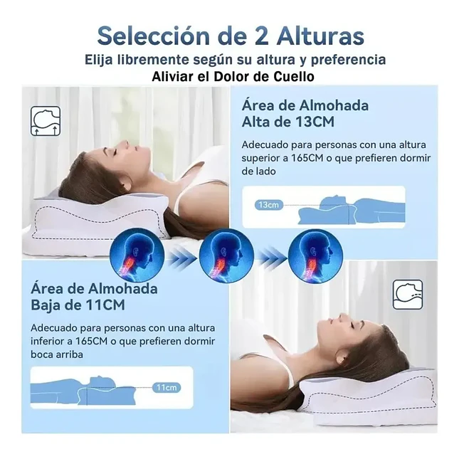 Almohada Cervical Ergonómica Memory Foam 60 × 40 cm 3