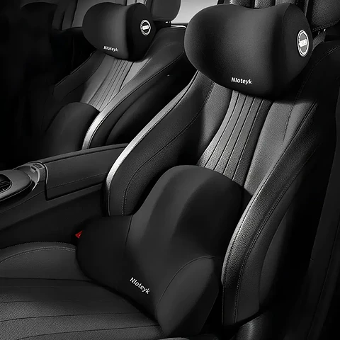 Set de Almohadas Ergonómicas para Carro con Apoyacabeza y Cojín Lumbar