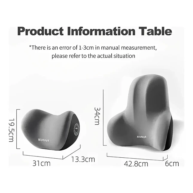 Set de Almohadas Ergonómicas para Carro con Apoyacabeza y Cojín Lumbar 3