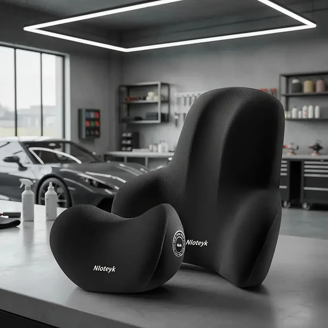 Set de Almohadas Ergonómicas para Carro con Apoyacabeza y Cojín Lumbar 4