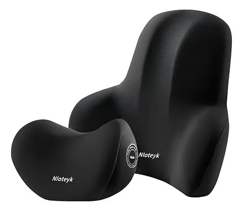 Set de Almohadas Ergonómicas para Carro con Apoyacabeza y Cojín Lumbar