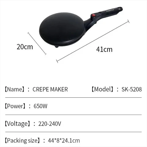 Crepera Eléctrica Sokany Antiadherente para Crepes y Panqueques