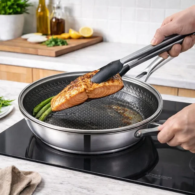 Sartén de Acero Inoxidable 304 Antiadherente para Cocina 4