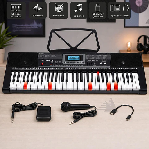 Teclado Musical Organeta MK-2115 con 61 Teclas