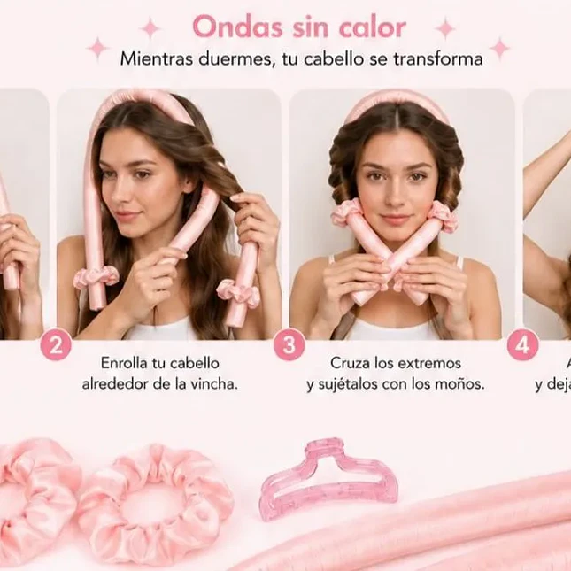 Tubo Rizador de Seda Satinada sin Calor 3