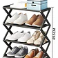 Zapatero Plegable de Bambú de 4 Niveles Negro - Miniatura 3