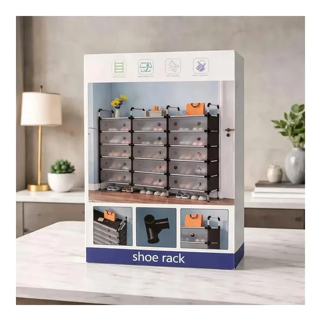 Zapatero Organizador de 6 Niveles con Tapa 2