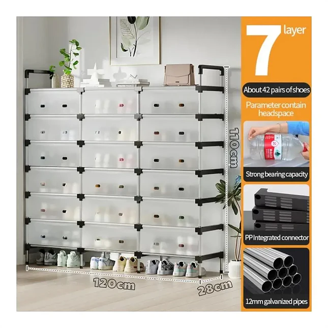 Zapatero Organizador de 6 Niveles con Tapa 3