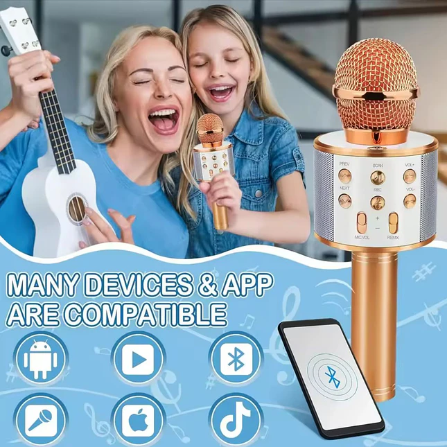 Micrófono de Karaoke para Niños con Bluetooth y Efectos de Voz 4