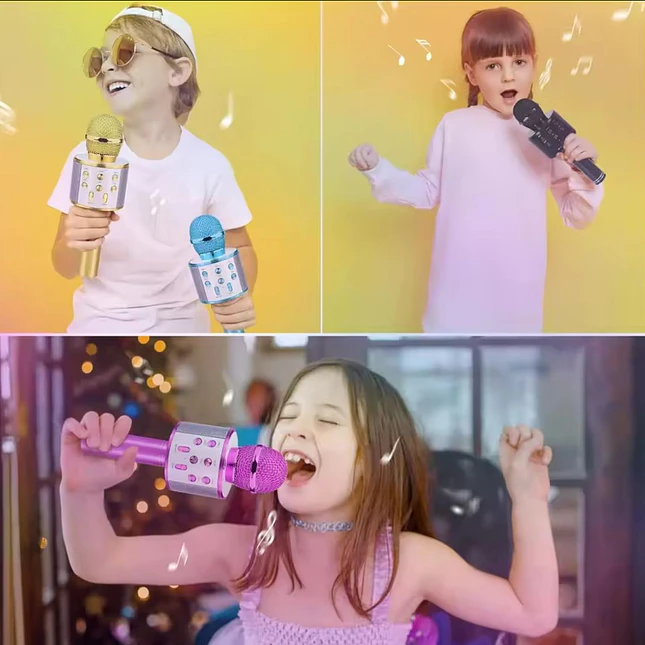 Micrófono de Karaoke para Niños con Bluetooth y Efectos de Voz 6