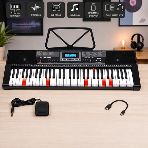 Teclado Musical Organeta MK-2115 con 61 Teclas
