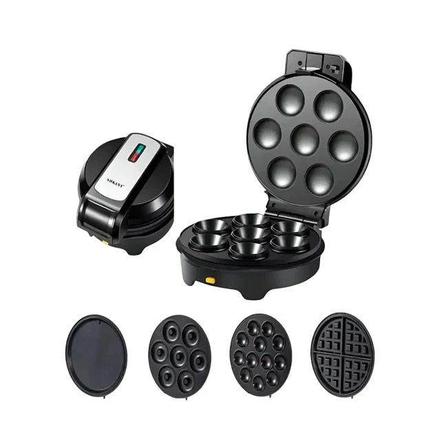 Waflera Multifuncional 5 en 1 con Placas Intercambiables Antiadherentes 3