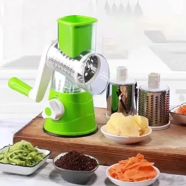 Molino Rallador Manual 3 en 1 con Cuchillas Intercambiables de Acero Inoxidable 5