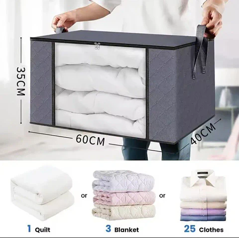 Set x2 Cajas Organizadoras Plegables con Ventana Frontal y Cierre de Cremallera