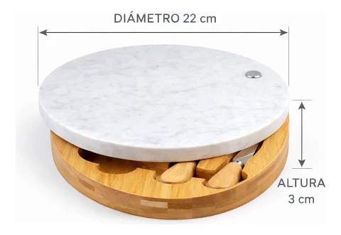 Tabla Circular para Quesos y Embutidos con Accesorios para Servir