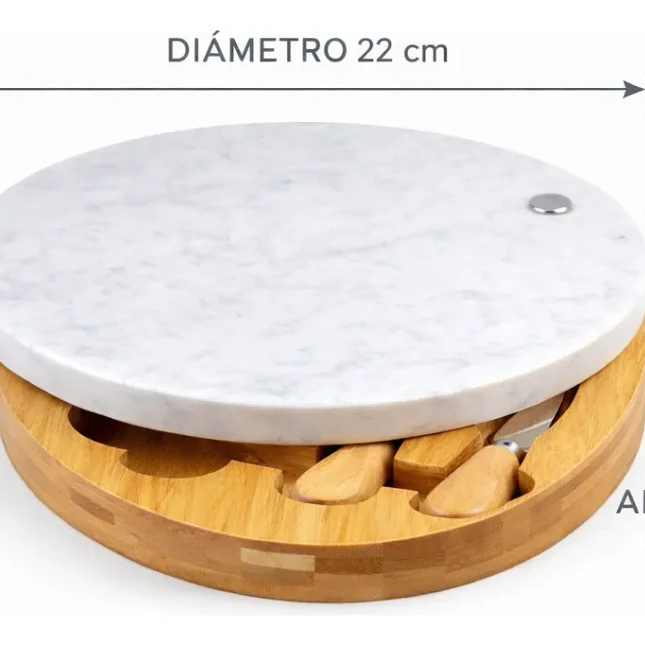 Tabla Circular para Quesos y Embutidos con Accesorios para Servir 2