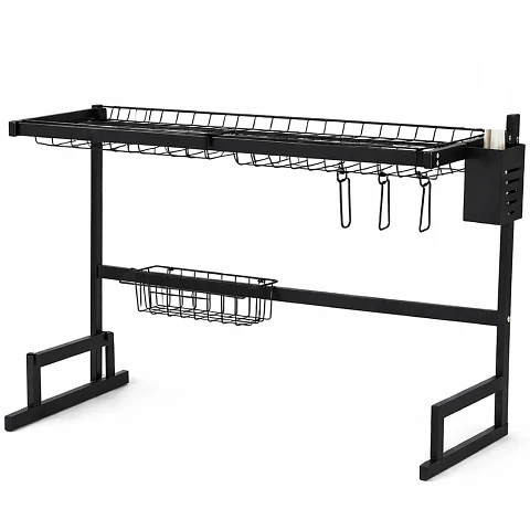 Escurridor de Platos sobre Fregadero Ajustable con Soportes Multifuncionales