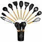 Set de Utensilios de Cocina de Silicona Antiadherente con Soporte Organizador - Miniatura 2