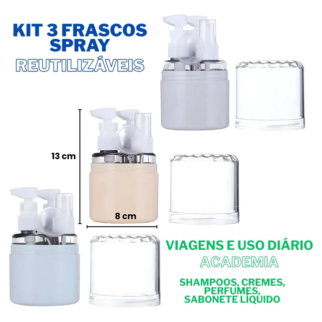 Kit de Botellas de Viaje 4 en 1 Recargables Antifugas 4